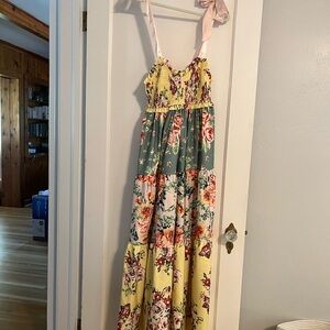 Amazon Floral Maxi Dress - Yellow, Green, Pink